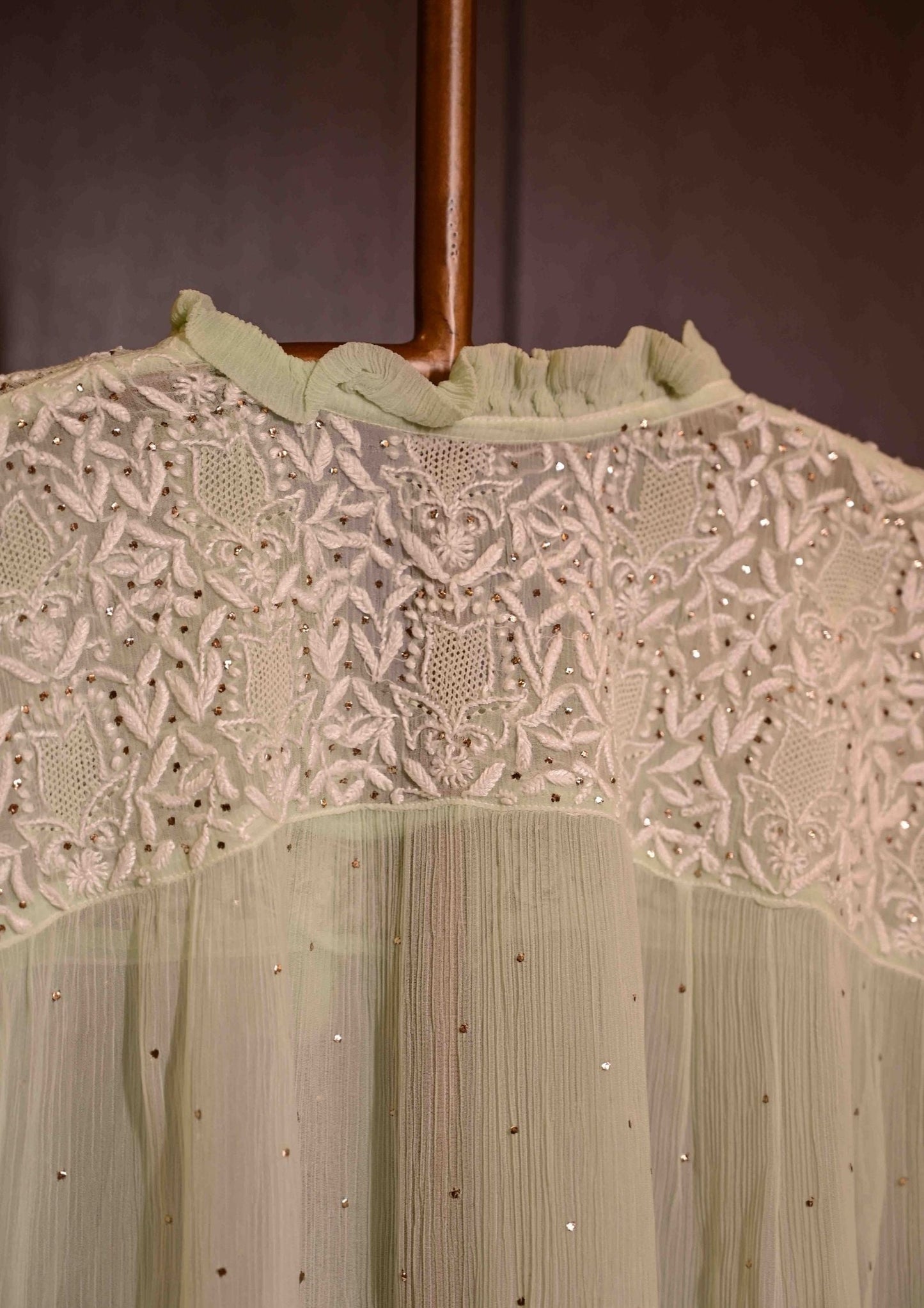 CHIKANKARI Chiffon Shirt - - SC77280