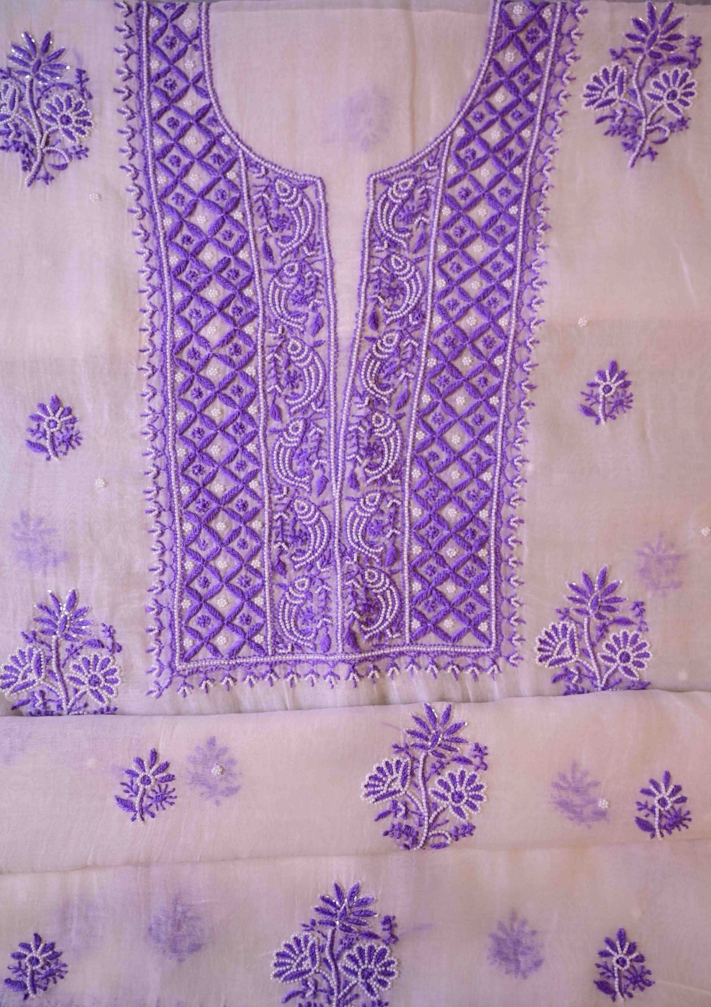 Women's Handcrafted Chanderi Unstiched Kurta And Dupatta Set - SC247874