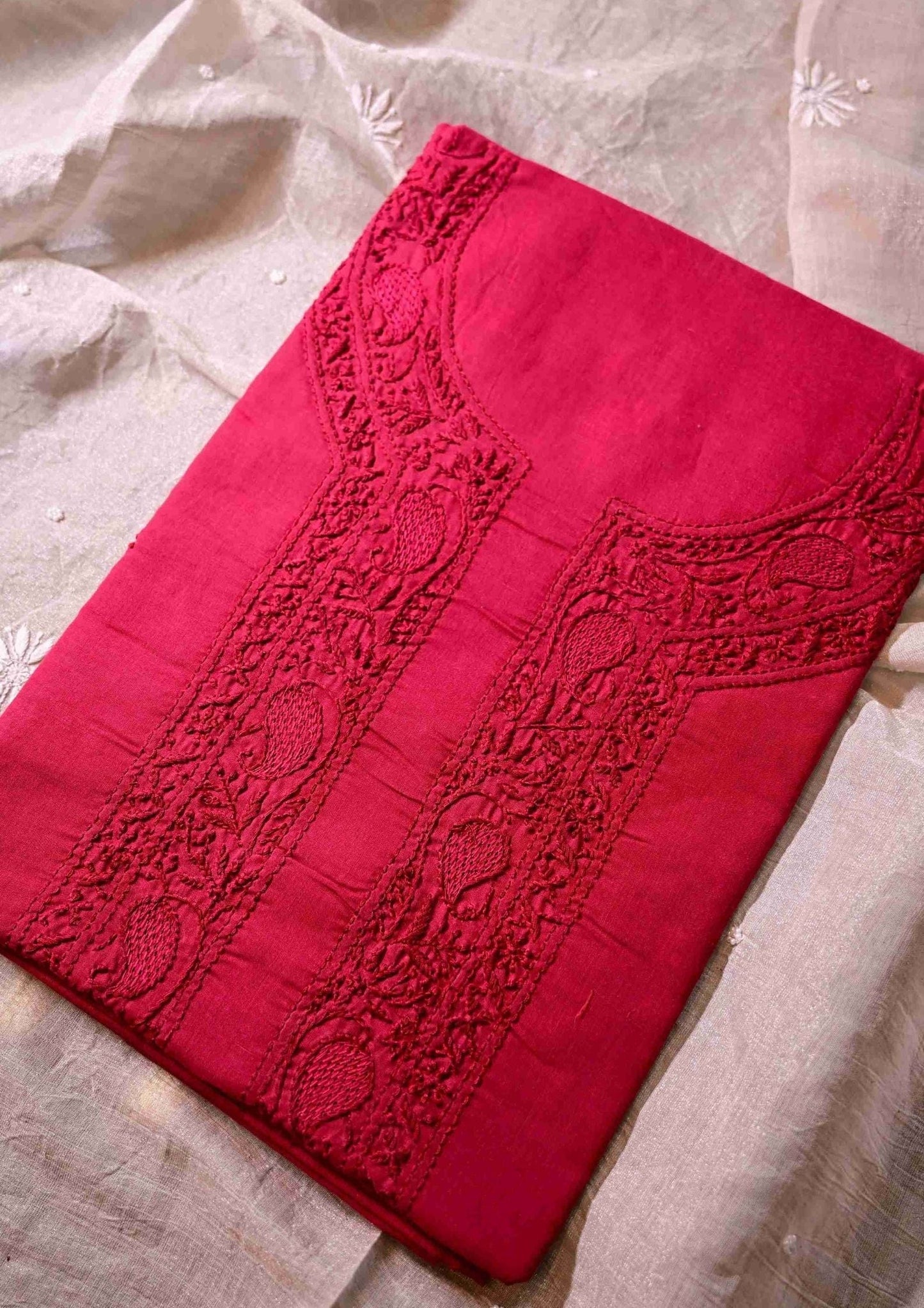 Cotton Chikankari Men's Kurta Material - SC247591