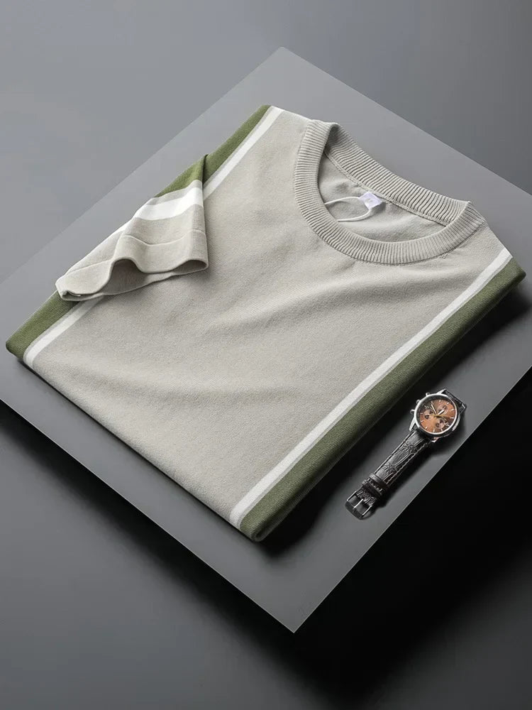 Men's Striped Summer Casual polo Tshirt