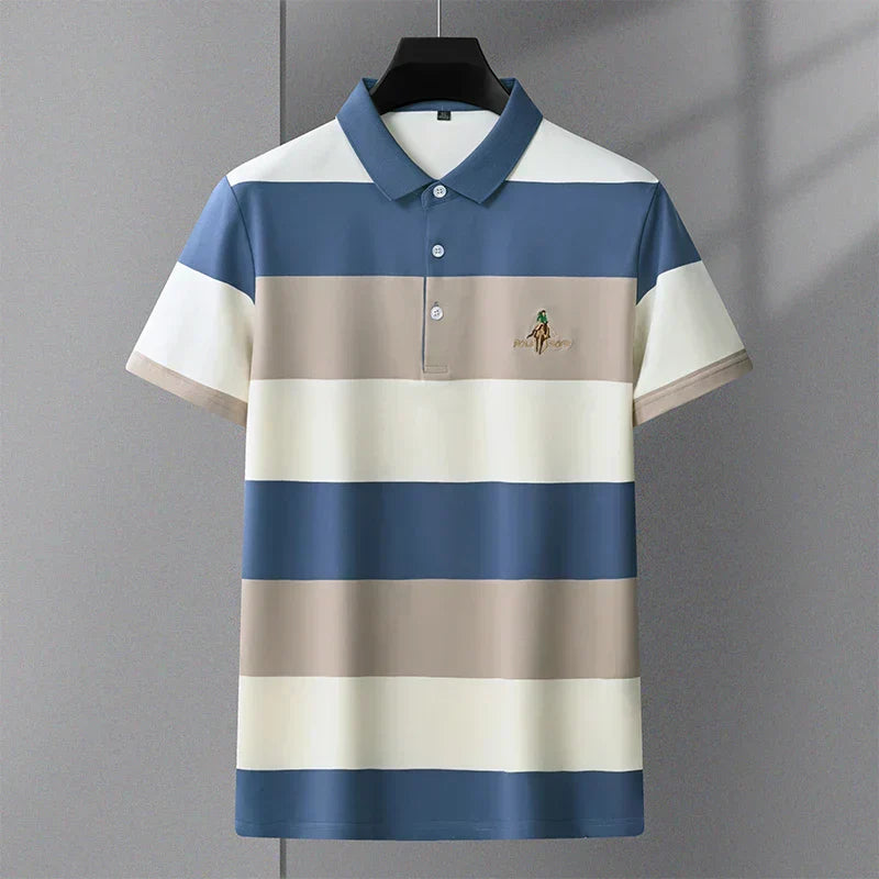 men's summer pure cotton breathable casual polo T-shirt