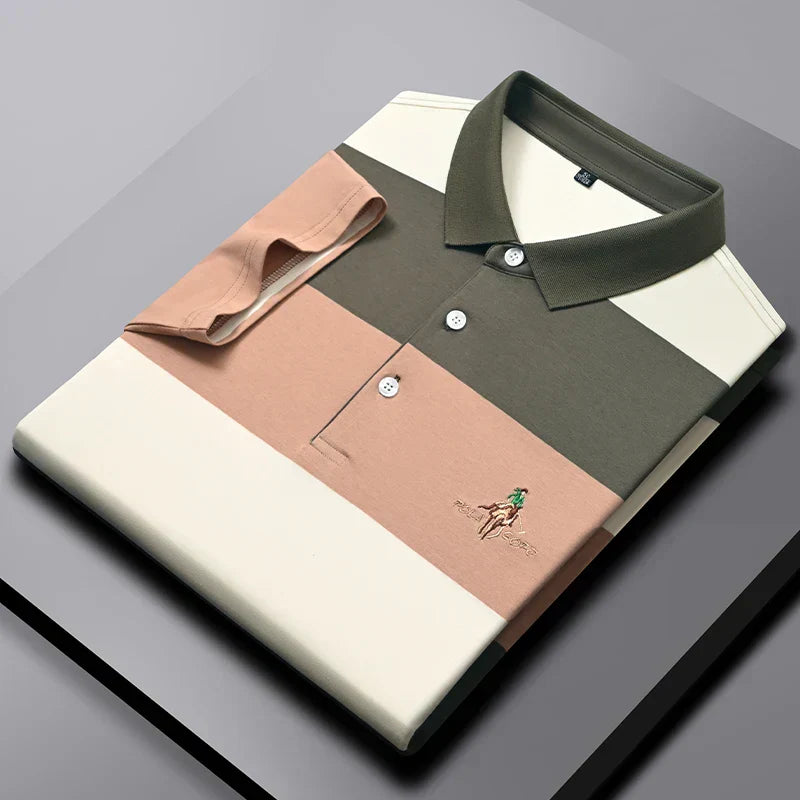 men's summer pure cotton breathable casual polo T-shirt
