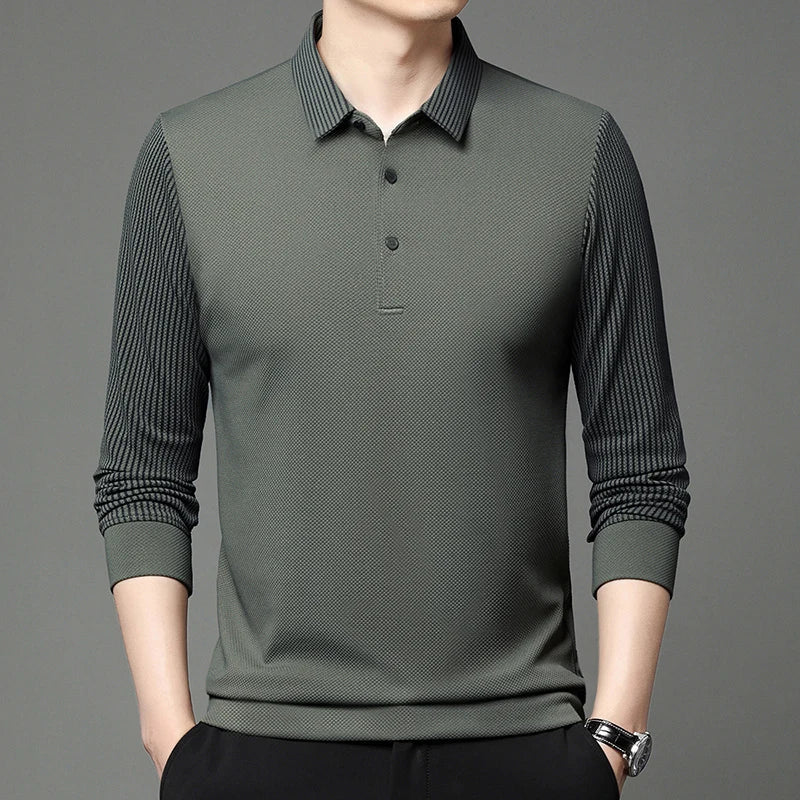 Men's Striped Lapel Fashionable Polo T-shirts