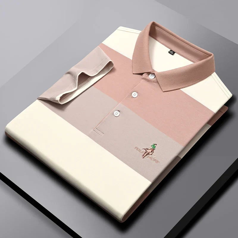 men's summer pure cotton breathable casual polo T-shirt