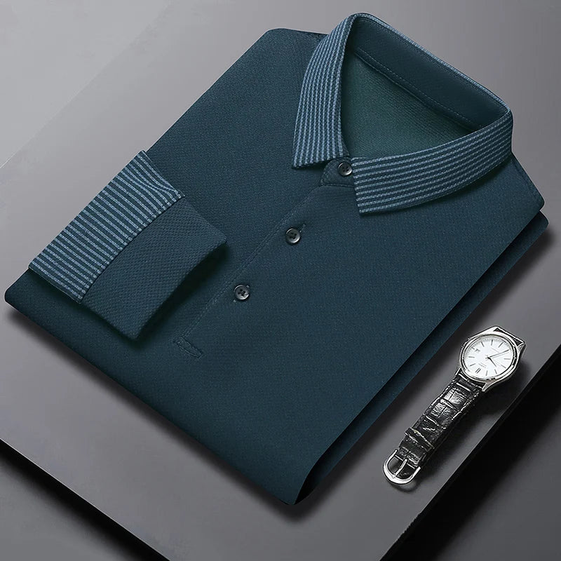 Men's Striped Lapel Fashionable Polo T-shirts