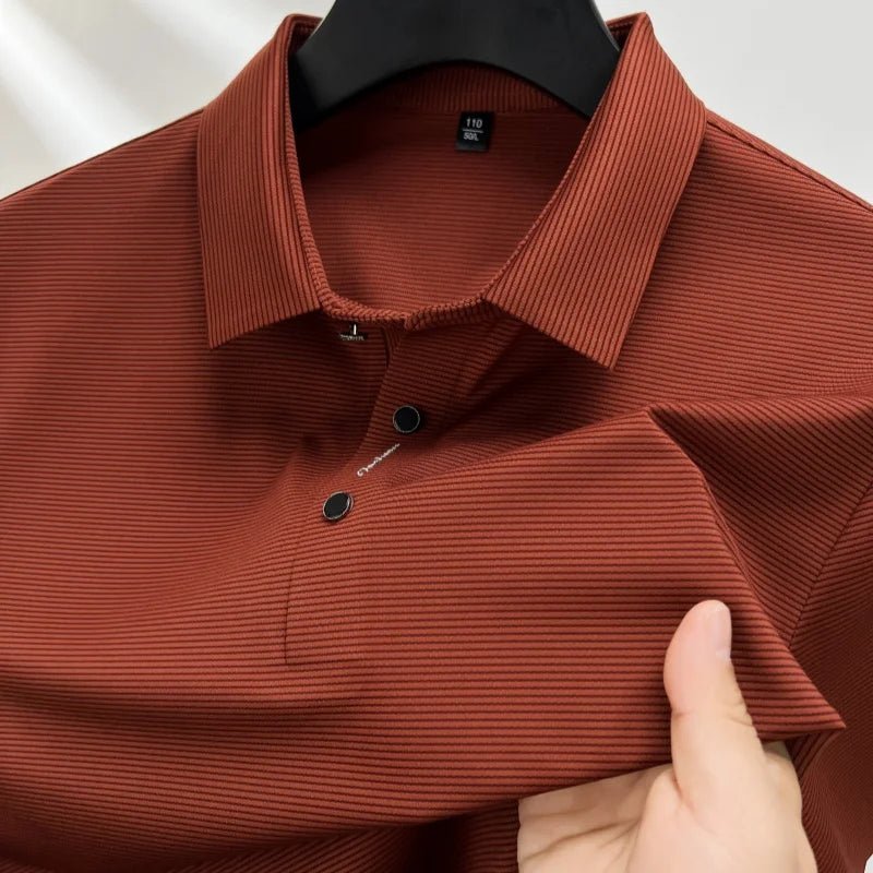 Short sleeved High Textured Letter Men's polo T-shirt