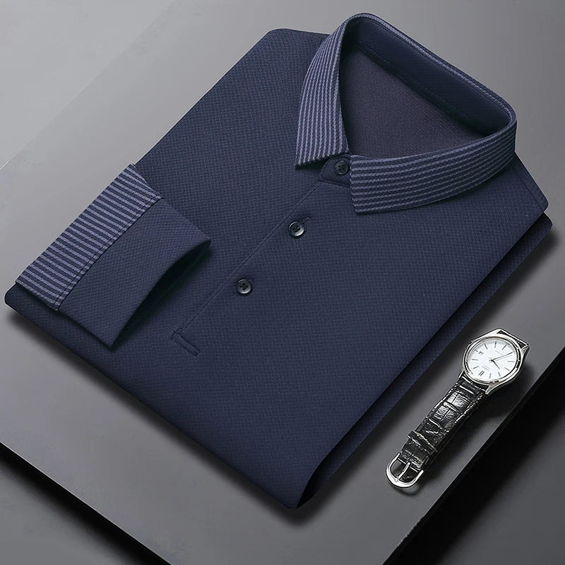 Men's Striped Lapel Fashionable Polo T-shirts