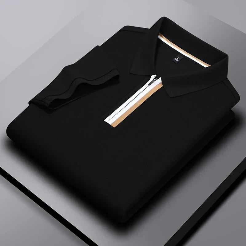 men's silk cotton breathable polo T-shirt