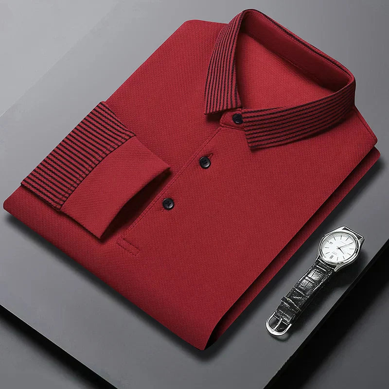 Men's Striped Lapel Fashionable Polo T-shirts