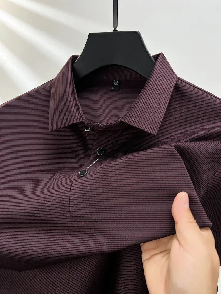 Short sleeved High Textured Letter Men's polo T-shirt