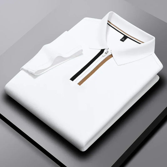 men's silk cotton breathable polo T-shirt