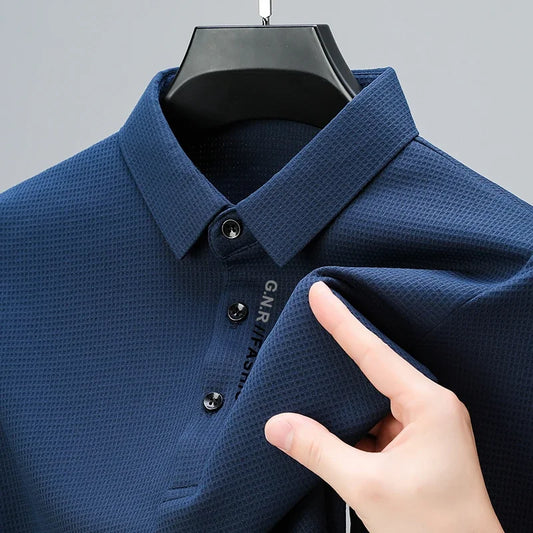 Men's Waffle Long Sleeved polo T-shirt