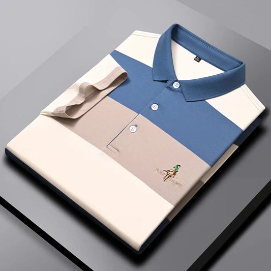 men's summer pure cotton breathable casual polo T-shirt
